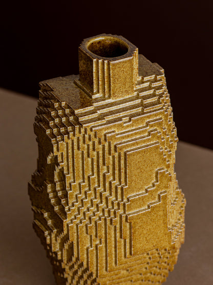 Vase Voxel high / Iron Brown