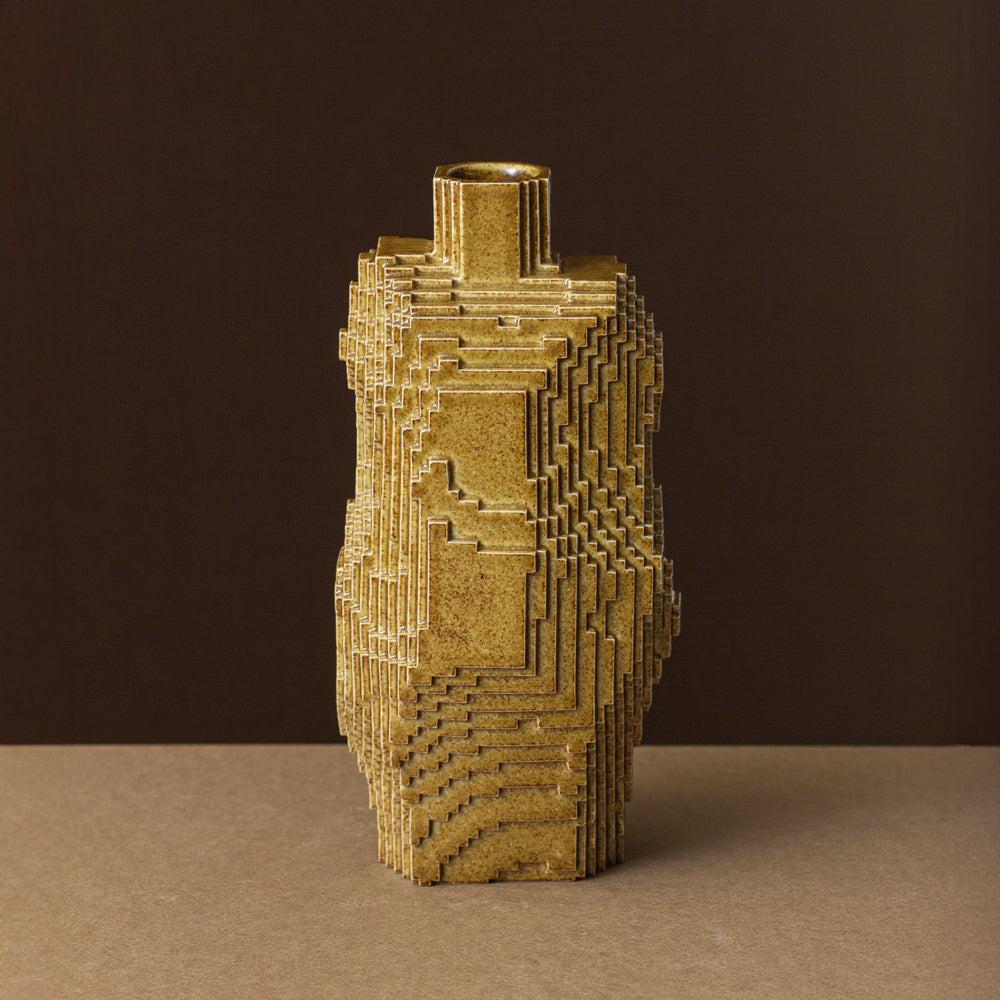 Vase Voxel high / Iron Brown