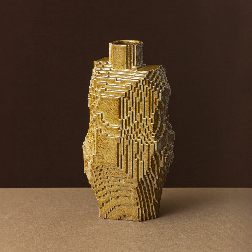 Vase Voxel high / Iron Brown