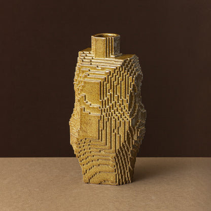 Vase Voxel high / Iron Brown