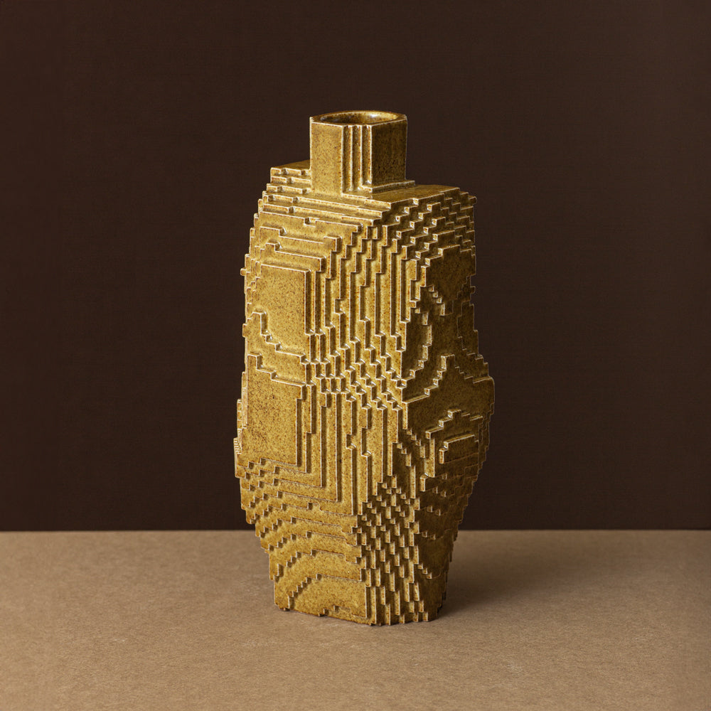 Vase Voxel high / Iron Brown