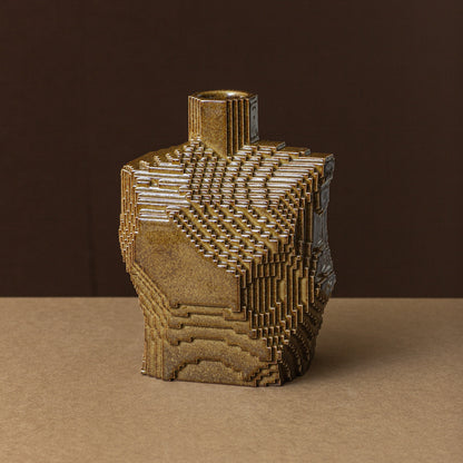 Vase Voxel middle / Iron Brown