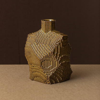 Vase Voxel middle / Iron Brown