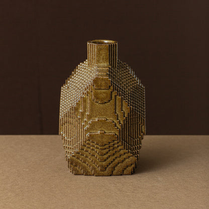 Vase Voxel middle / Iron Brown