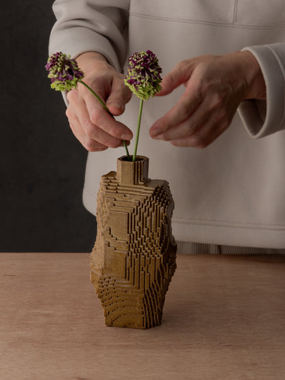 Vase Voxel high / Iron Brown
