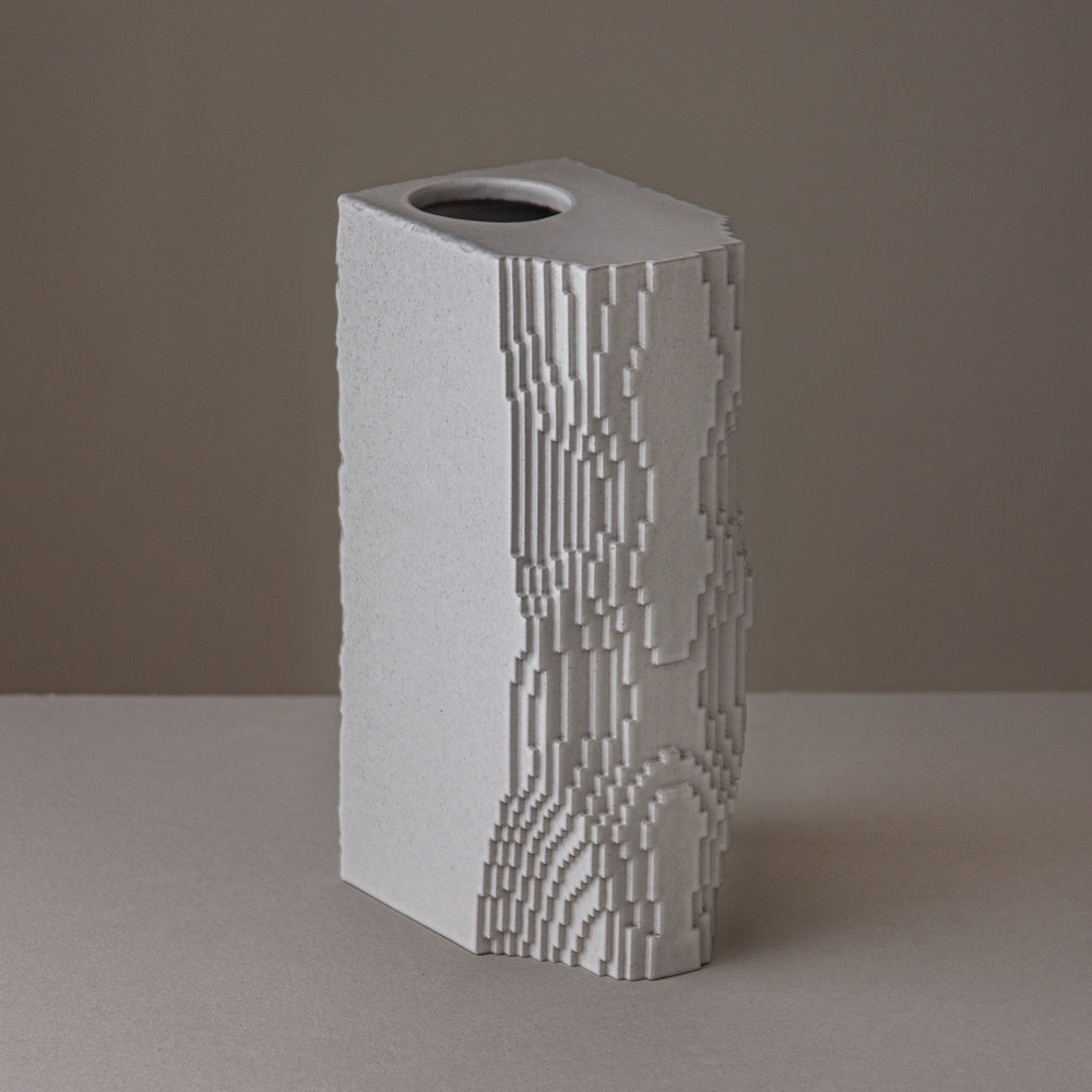 Voxel Block Vase / White