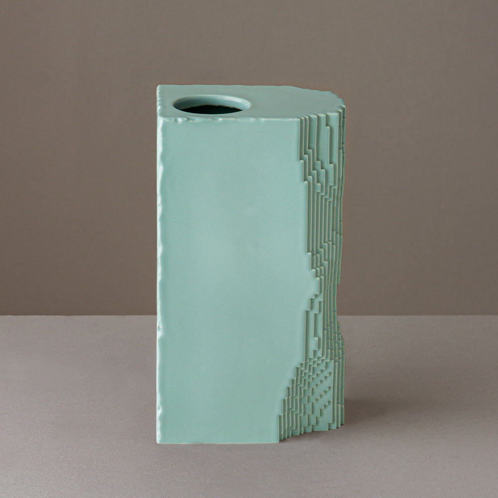 Voxel Block Vase / Green