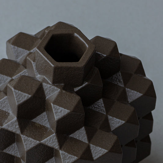 Vase Polygon middle / Brown