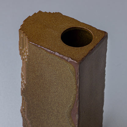 【Seconds】Voxel Block Vase / Iron Brown