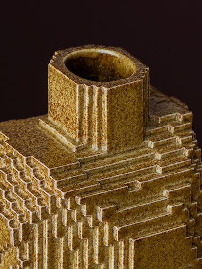 Vase Voxel high / Iron Brown