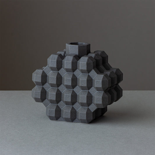 Vase Polygon low/ Gray