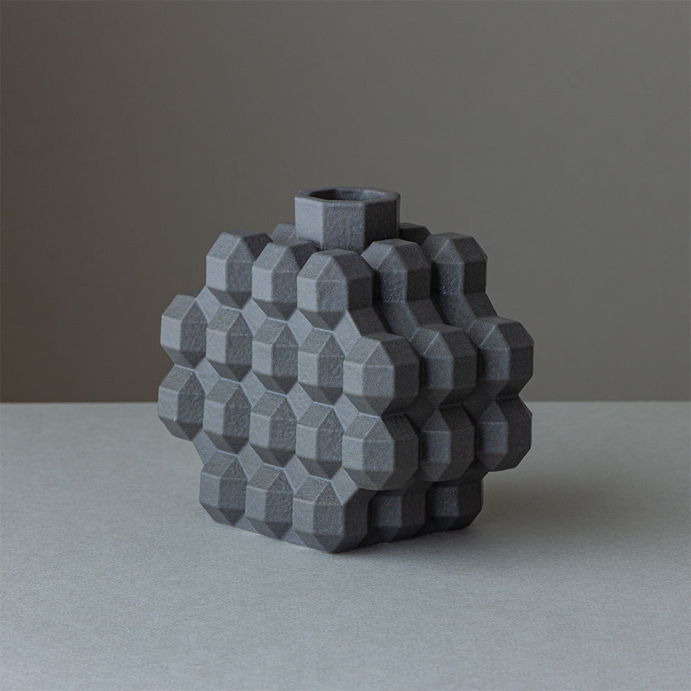 Vase Polygon low/ Gray